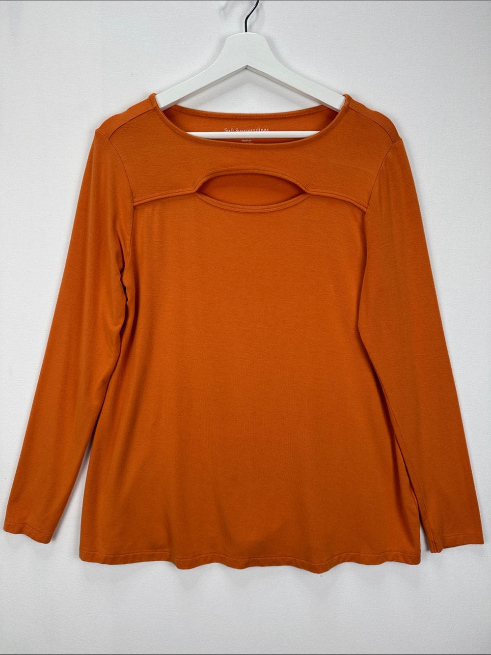Soft Surroundings Beckett Tunic Orange Modal Cutout Top Size Medium